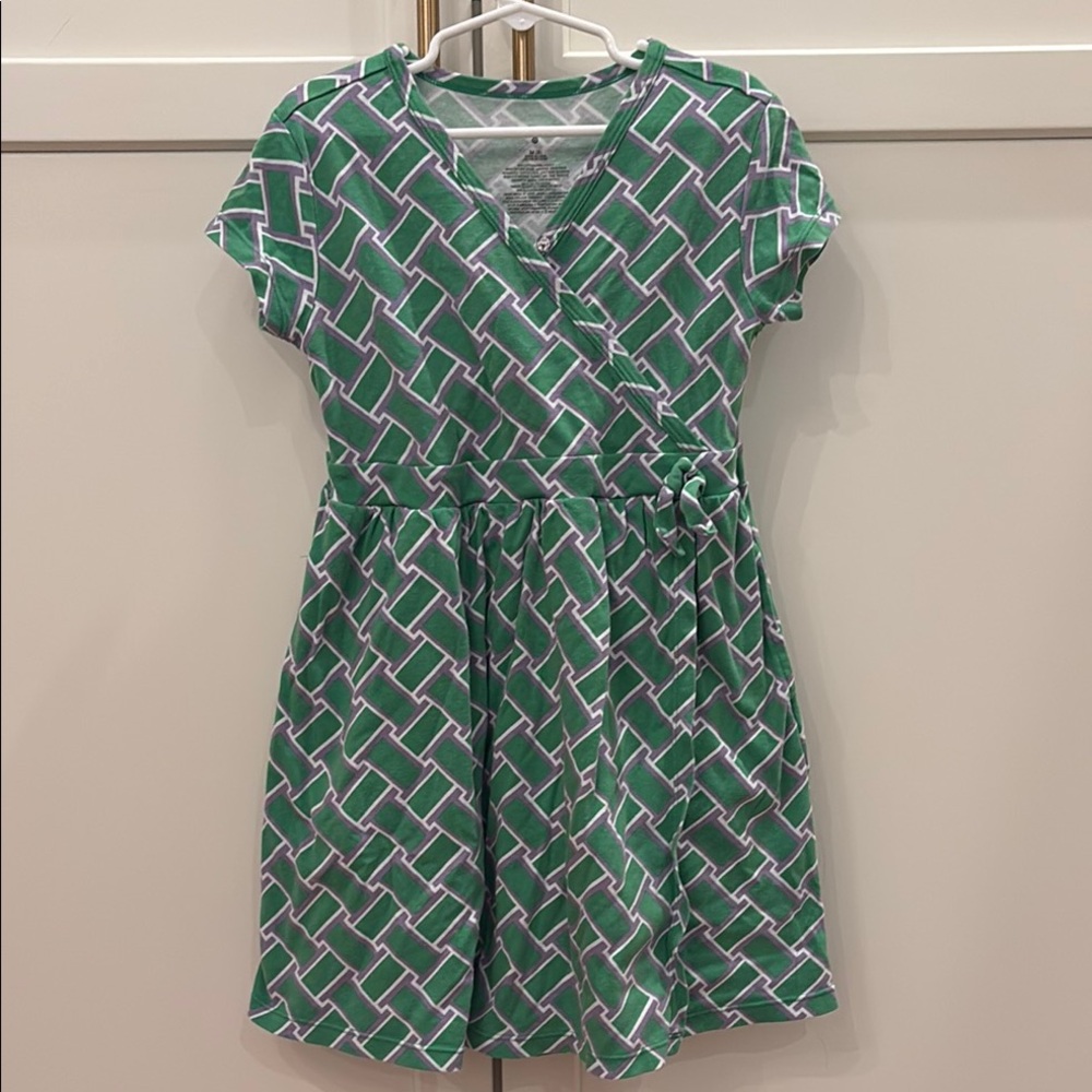 Green Geometric Pattern Dress